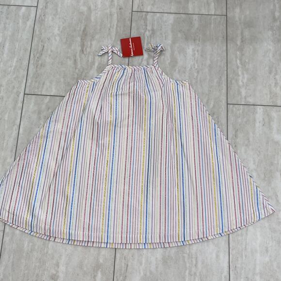 Hanna Andersson Metallic Rainbow Stripe Dress New 5 - Picture 6 of 6